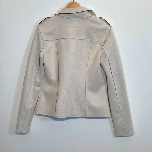 NWT Kut From The Kloth Moto Jacket Faux Suede Womens Sz M Haddie Irish Cream - Picture 4 of 11